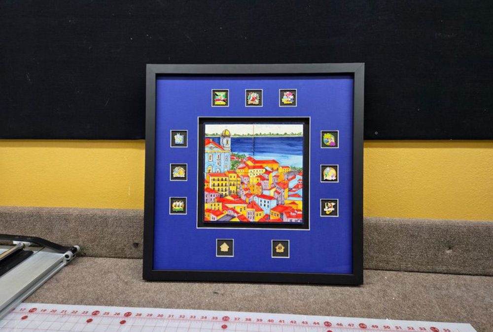 Custom Shadow Box with Mat Cutouts